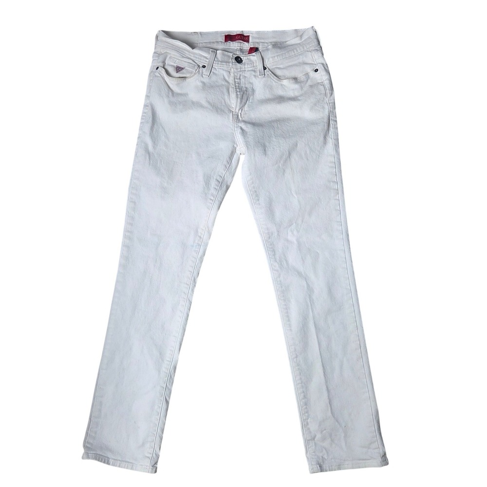 Guess Los Angeles Brit Rocker Slim Tapered Jeans Mens 32x32 White Denim